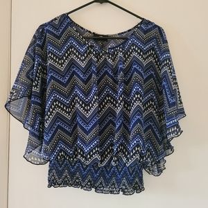 3/$6 Deal Blue, Black and White patterned top